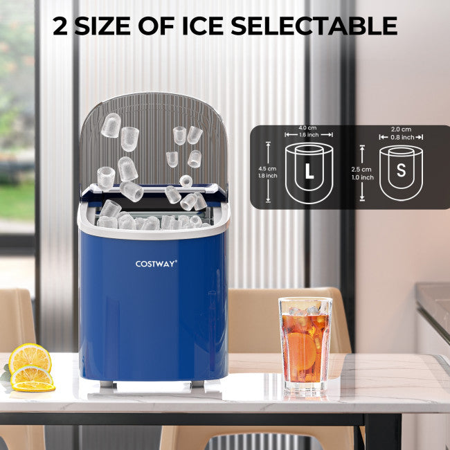 27 LBS/24H Countertop Ice Cube Maker Portable Ice Machine with Self-Cleaning Function