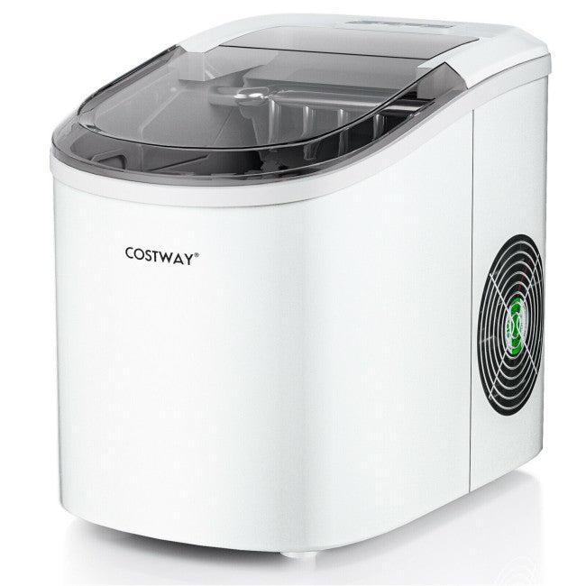 27 LBS/24H Countertop Ice Cube Maker Portable Ice Machine with Self-Cleaning Function