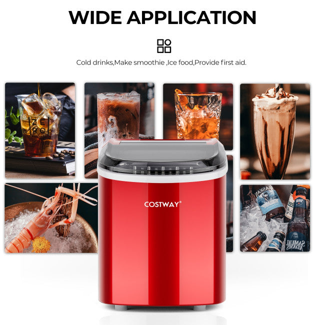 27 LBS/24H Countertop Ice Cube Maker Portable Ice Machine with Self-Cleaning Function