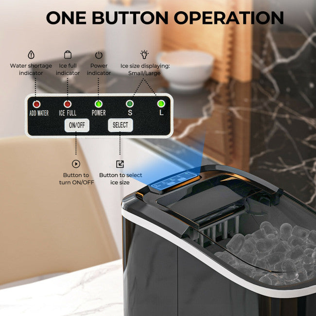 27 LBS/24H Countertop Ice Cube Maker Portable Ice Machine with Self-Cleaning Function