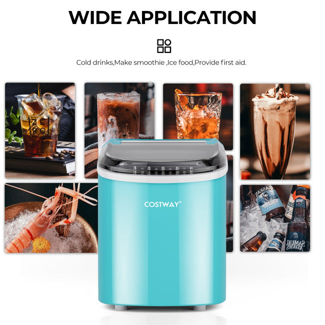 27 LBS/24H Countertop Ice Cube Maker Portable Ice Machine with Self-Cleaning Function