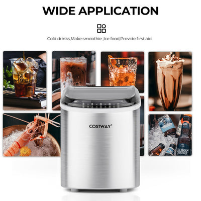 27 LBS/24H Countertop Ice Cube Maker Portable Ice Machine with Self-Cleaning Function