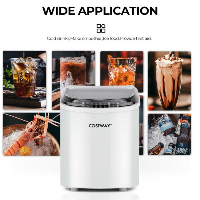 27 LBS/24H Countertop Ice Cube Maker Portable Ice Machine with Self-Cleaning Function