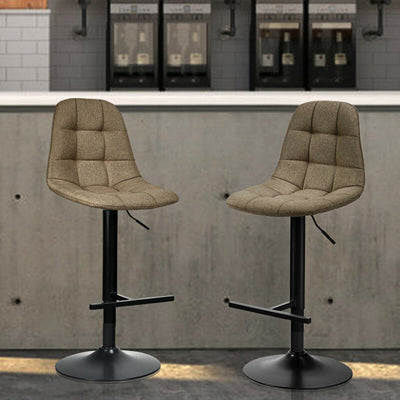 2 Pieces Height Adjustable Bar Stools 360 Degrees Swivel Armless Dining Chairs with Footrest for Kitchen Bistro Pub