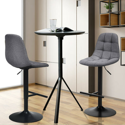 2 Pieces Height Adjustable Bar Stools 360 Degrees Swivel Armless Dining Chairs with Footrest for Kitchen Bistro Pub