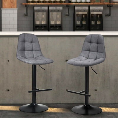 2 Pieces Height Adjustable Bar Stools 360 Degrees Swivel Armless Dining Chairs with Footrest for Kitchen Bistro Pub