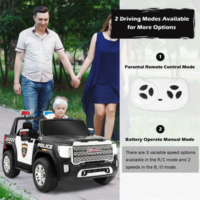 2 Seater Battery Powered GMC Kids Ride on Truck 12V Licensed Electric Car with Remote Control and Storage Box-Canada Only