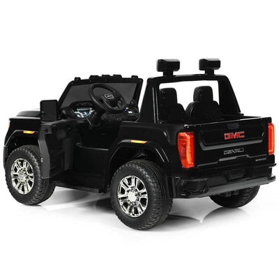 2 Seater Battery Powered GMC Kids Ride on Truck 12V Licensed Electric Car with Remote Control and Storage Box