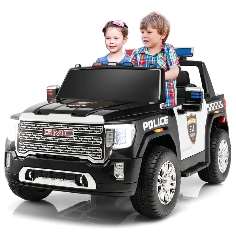 2 Seater Battery Powered GMC Kids Ride on Truck 12V Licensed Electric Car with Remote Control and Storage Box-Canada Only