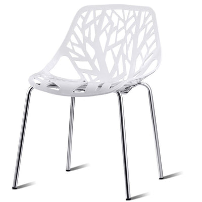 Set of 6 Modern Plastic Dining Side Chairs