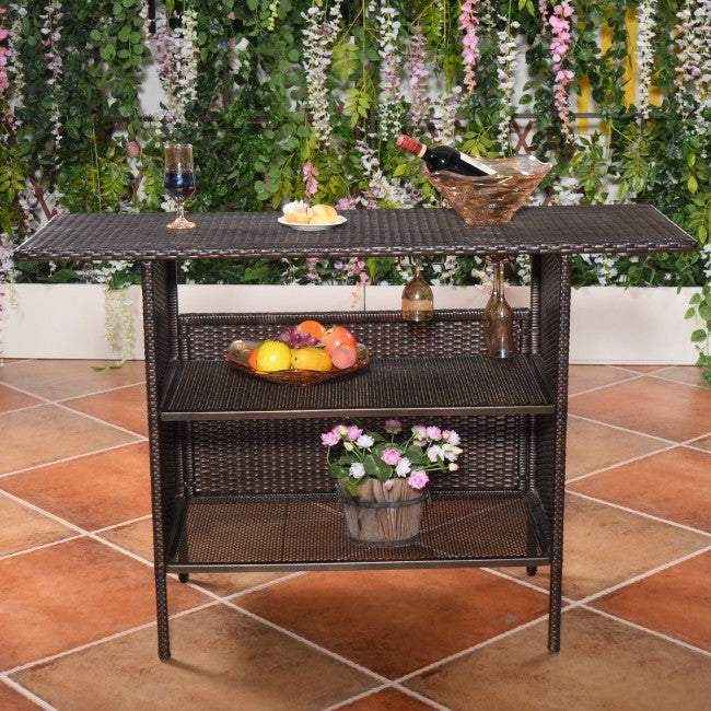 Outdoor Rattan Bar Counter Table