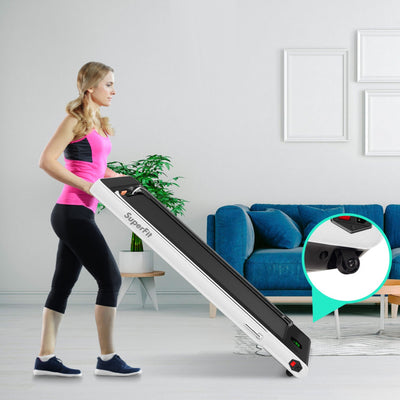 2 in 1 Folding Electric Treadmill 2.25HP Running Machine with LED Display and Remote Control