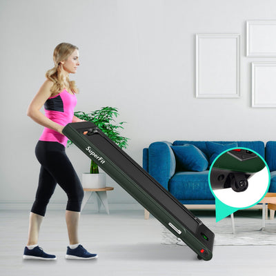 2 in 1 Folding Electric Treadmill 2.25HP Running Machine with LED Display and Remote Control