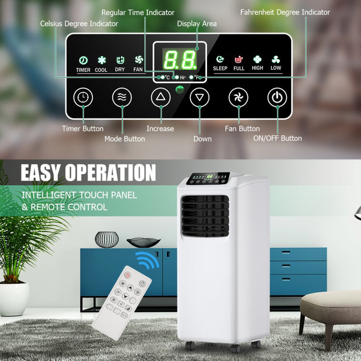 3-In-1 Multifunctional Air Cooler 8000BTU Portable Air Conditioner with Remote Control
