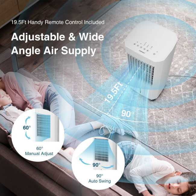 3-in-1 Evaporative Air Cooler Portable Air Conditioner Humidifier with 3 Modes and Remote Control