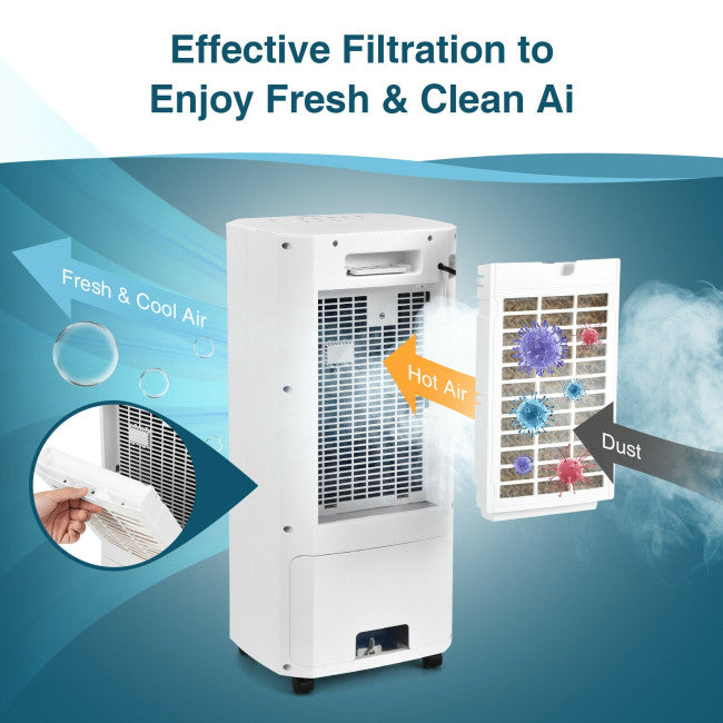 3-in-1 Evaporative Air Cooler Portable Air Conditioner Humidifier with 3 Modes and Remote Control