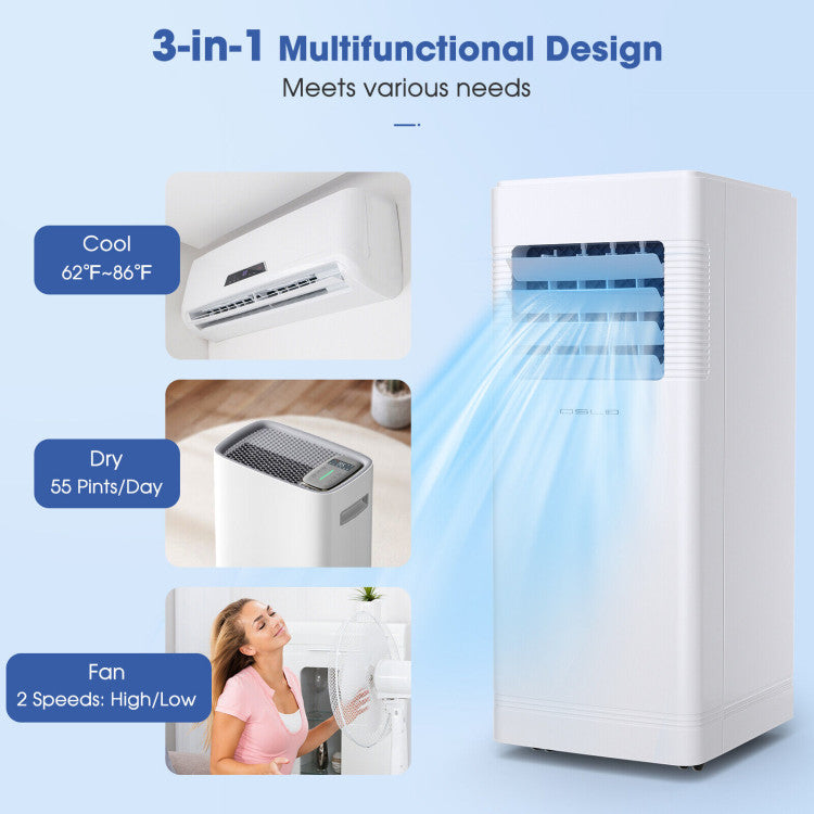 3-in-1 Multifunctional Air Conditioner Portable Evaporative Air Cooler AC with Dehumidifier Function and Smart Timer for Home Office