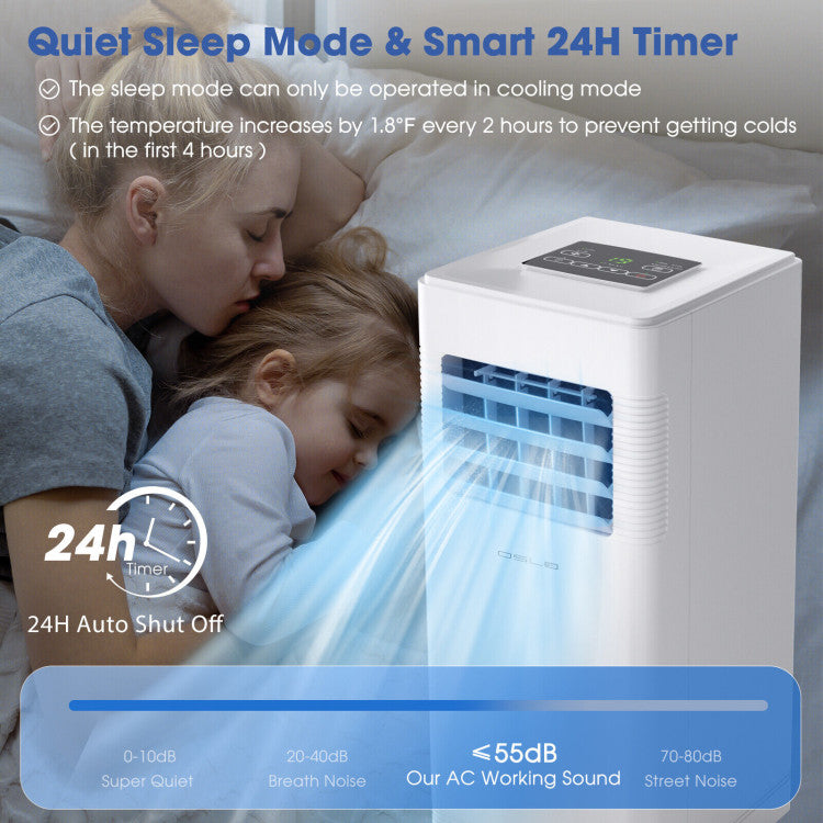 3-in-1 Multifunctional Air Conditioner Portable Evaporative Air Cooler AC with Dehumidifier Function and Smart Timer for Home Office