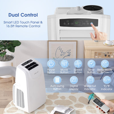 3-in-1 Multifunctional Air Conditioner Portable Evaporative Air Cooler AC with Dehumidifier Function and Smart Timer for Home Office