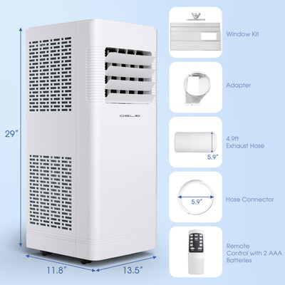 3-in-1 Multifunctional Air Conditioner Portable Evaporative Air Cooler AC with Dehumidifier Function and Smart Timer for Home Office