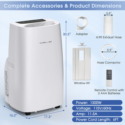 3-in-1 Multifunctional Air Conditioner Portable Evaporative Air Cooler AC with Dehumidifier Function and Smart Timer for Home Office