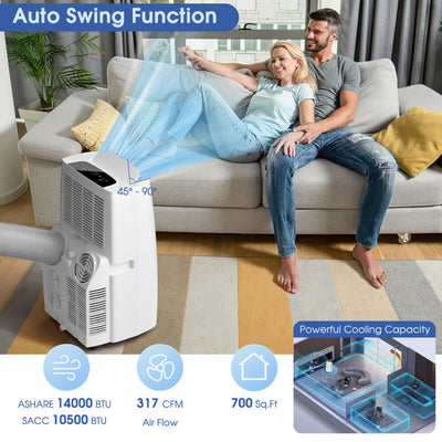 3-in-1 Multifunctional Air Conditioner Portable Evaporative Air Cooler AC with Dehumidifier Function and Smart Timer for Home Office