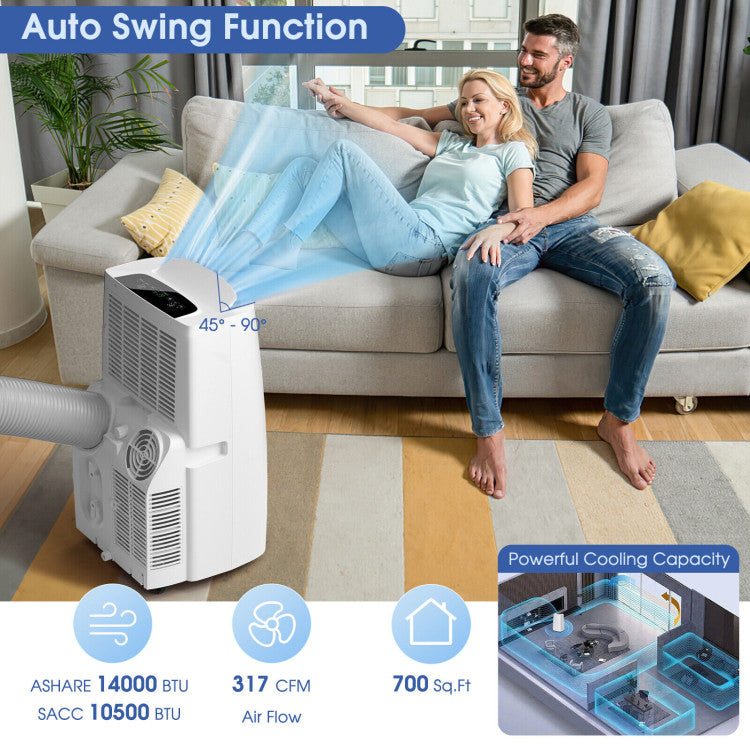 3-in-1 Multifunctional Air Conditioner Portable Evaporative Air Cooler AC with Dehumidifier Function and Smart Timer for Home Office
