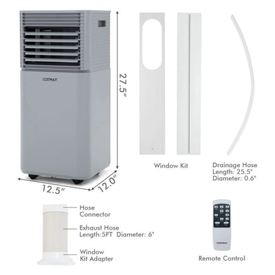 3-in-1 Portable Air Conditioner 10000 BTU AC Unit Air Cooler with Remote Control and 1-24 Hours Timer