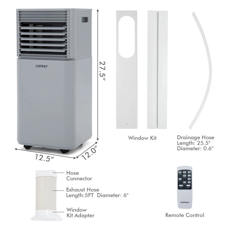 3-in-1 Portable Air Conditioner 10000 BTU AC Unit Air Cooler with Remote Control and 1-24 Hours Timer