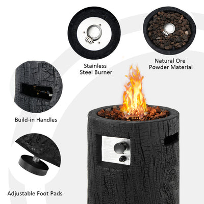 30000BTU Propane Fire Pit 16 Inch Auto-Ignition Patio Gas Fire Pit with Lava Rock and Waterproof Cover