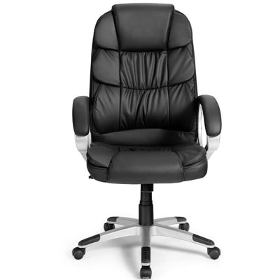 330 lbs Ergonomic Leather Office Chair High Back Adjustable Computer Desk Chair with Rocking Function