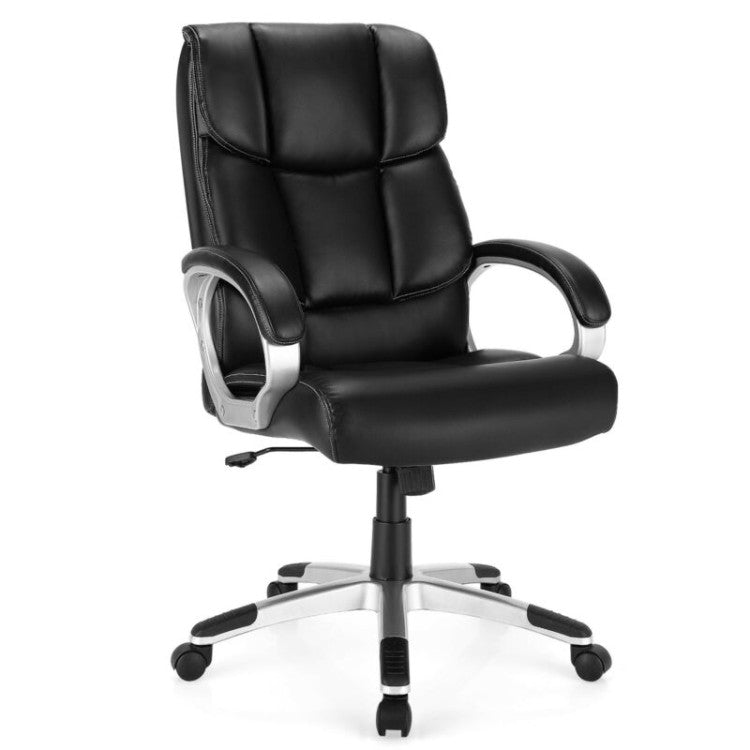 350 lbs Big and Tall Leather Office Chair Executive Computer Desk Chair with Adjustable Seat Height and Rocking Backrest