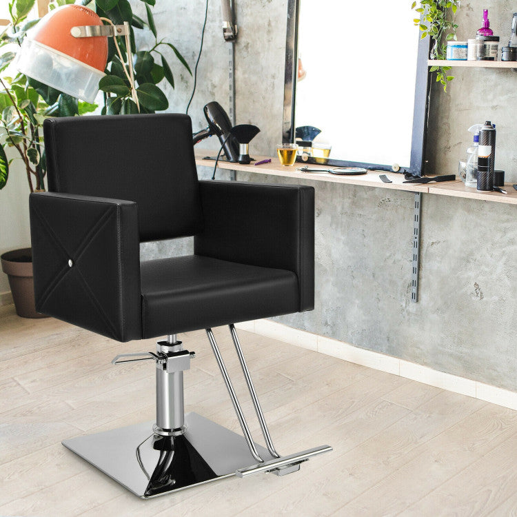 360° Swivel Makeup Hair Salon Chair 330 LBS Height Adjustable Barber Chair with Cushion