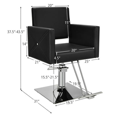 360° Swivel Makeup Hair Salon Chair 330 LBS Height Adjustable Barber Chair with Cushion