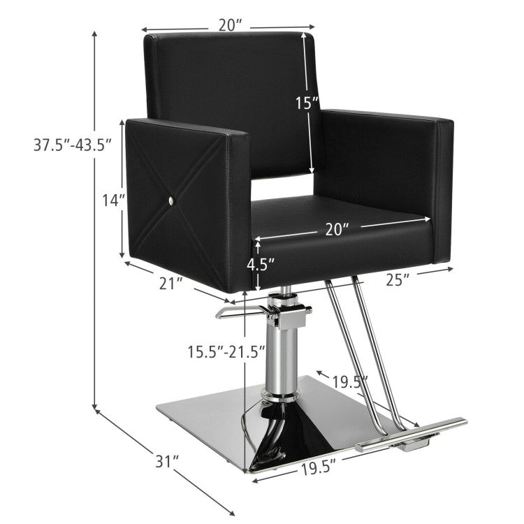 360° Swivel Makeup Hair Salon Chair 330 LBS Height Adjustable Barber Chair with Cushion