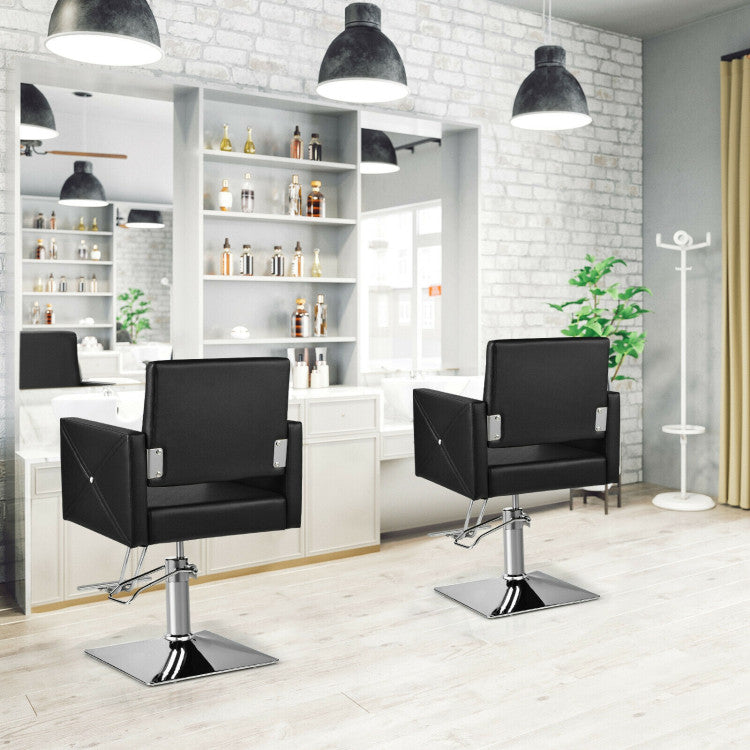 360° Swivel Makeup Hair Salon Chair 330 LBS Height Adjustable Barber Chair with Cushion