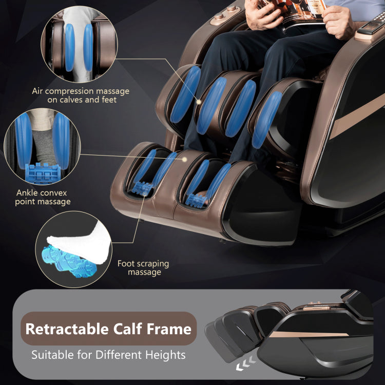 3D Double SL-Track Full Body Electric Massage Chair Zero Gravity Massage Recliner Chair with 8 Auto Massage Modes and Bluetooth Speaker