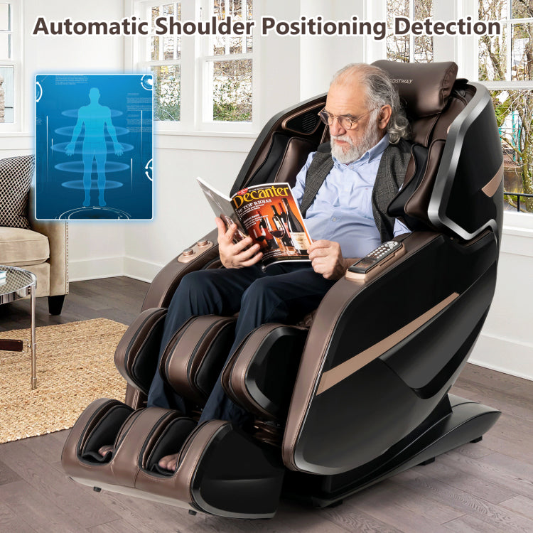 3D Double SL-Track Full Body Electric Massage Chair Zero Gravity Massage Recliner Chair with 8 Auto Massage Modes and Bluetooth Speaker