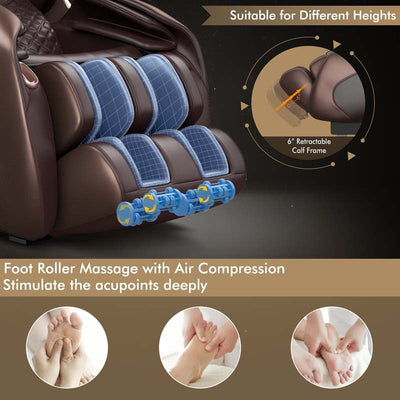 3D Full Body Shiatsu Massage Chair with AI Voice Control SL Track Zero Gravity Massage Recliner-Canada Only