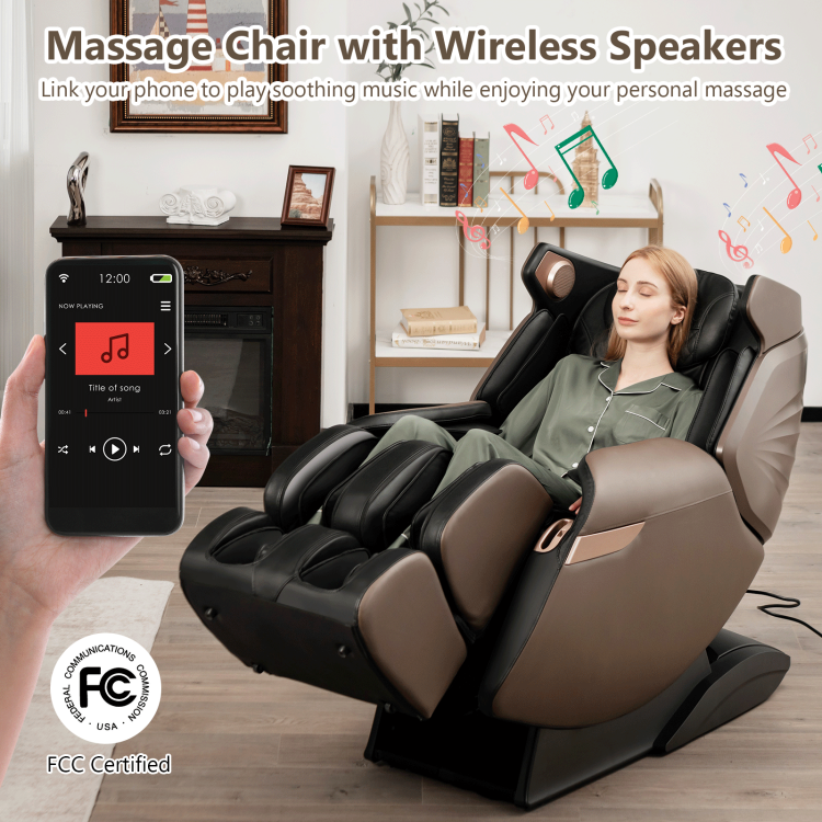 3D Zero Gravity Shiatsu Massage Chair SL-Track Full Body Electric Massage Recliner with 4 Massage Techniques and 4 Auto Modes