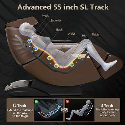 3D Zero Gravity Shiatsu Massage Chair SL-Track Full Body Electric Massage Recliner with 4 Massage Techniques and 4 Auto Modes