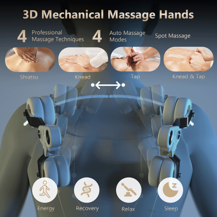 3D Zero Gravity Shiatsu Massage Chair SL-Track Full Body Electric Massage Recliner with 4 Massage Techniques and 4 Auto Modes