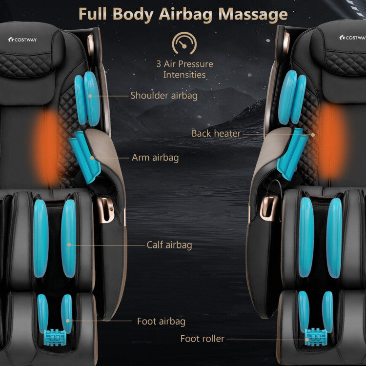 3D Zero Gravity Shiatsu Massage Chair SL-Track Full Body Electric Massage Recliner with 4 Massage Techniques and 4 Auto Modes