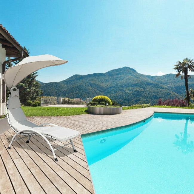 Outdoor Chaise with Canopy