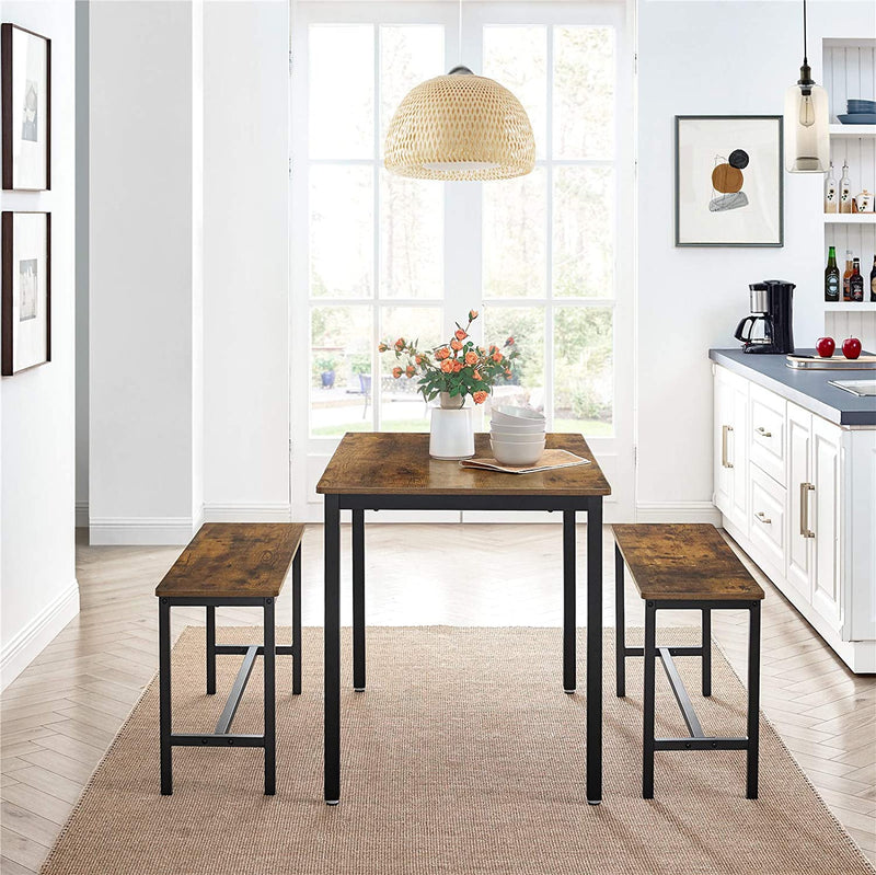 3 Pcs Kitchen Dining Table Set for Limited Space