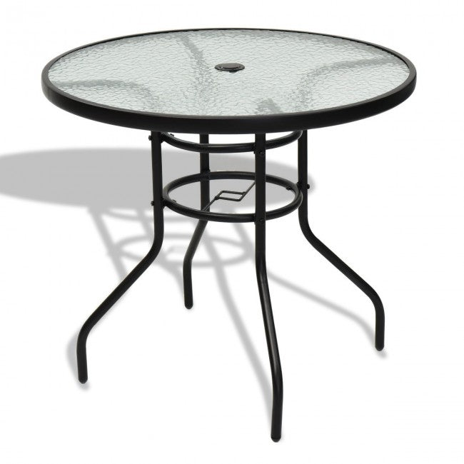 32 Inch Tempered Glass Patio Round Table
