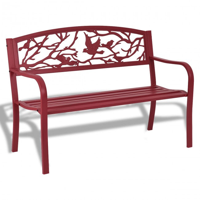 Outdoor Garden Patio Bench - Red