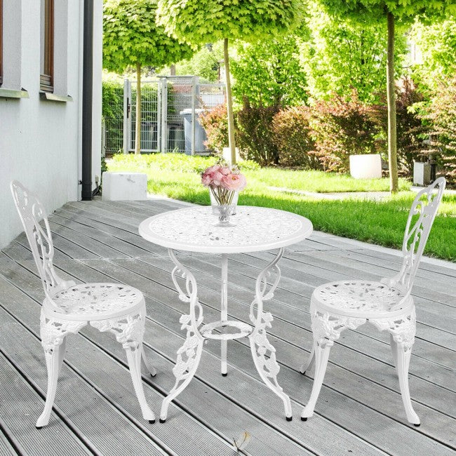 3 Pieces Patio Table Chairs Furniture Bistro Set