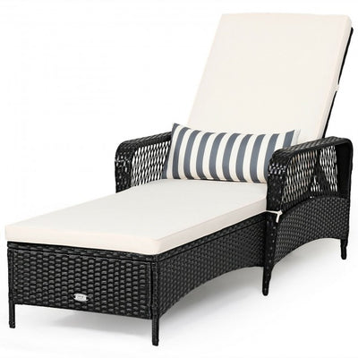 PE Rattan Lounge Chair with Adjustable Pillow