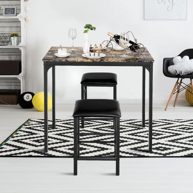 3 Pcs Apartment Small Dining Table Set
